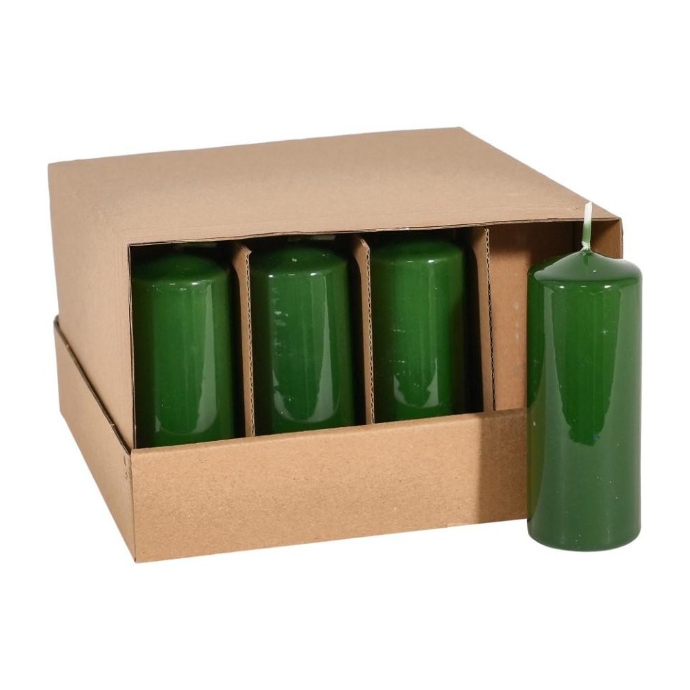 CANDELA MOCCOLO SMALTATA MM.100X40 VERDE SCURO